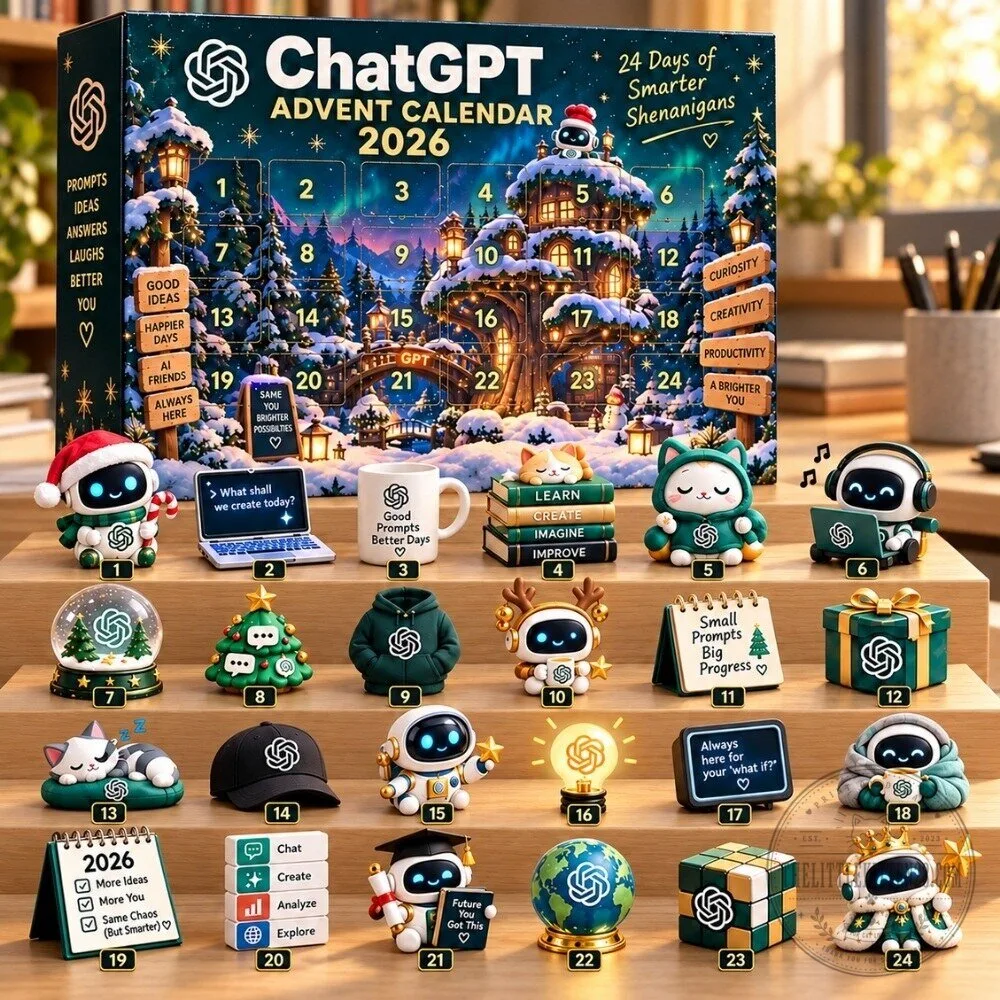 ChatGPT Advent Calendar 2026 - 24 Days AI Robot Christmas Gift Box