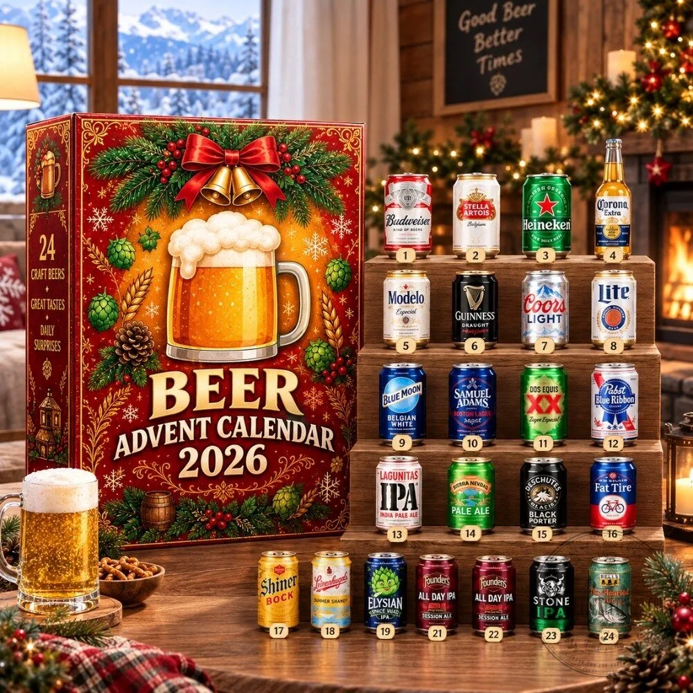 Beer Advent Calendar 2026 - 24 Days of Craft Beers Holiday Countdown Box