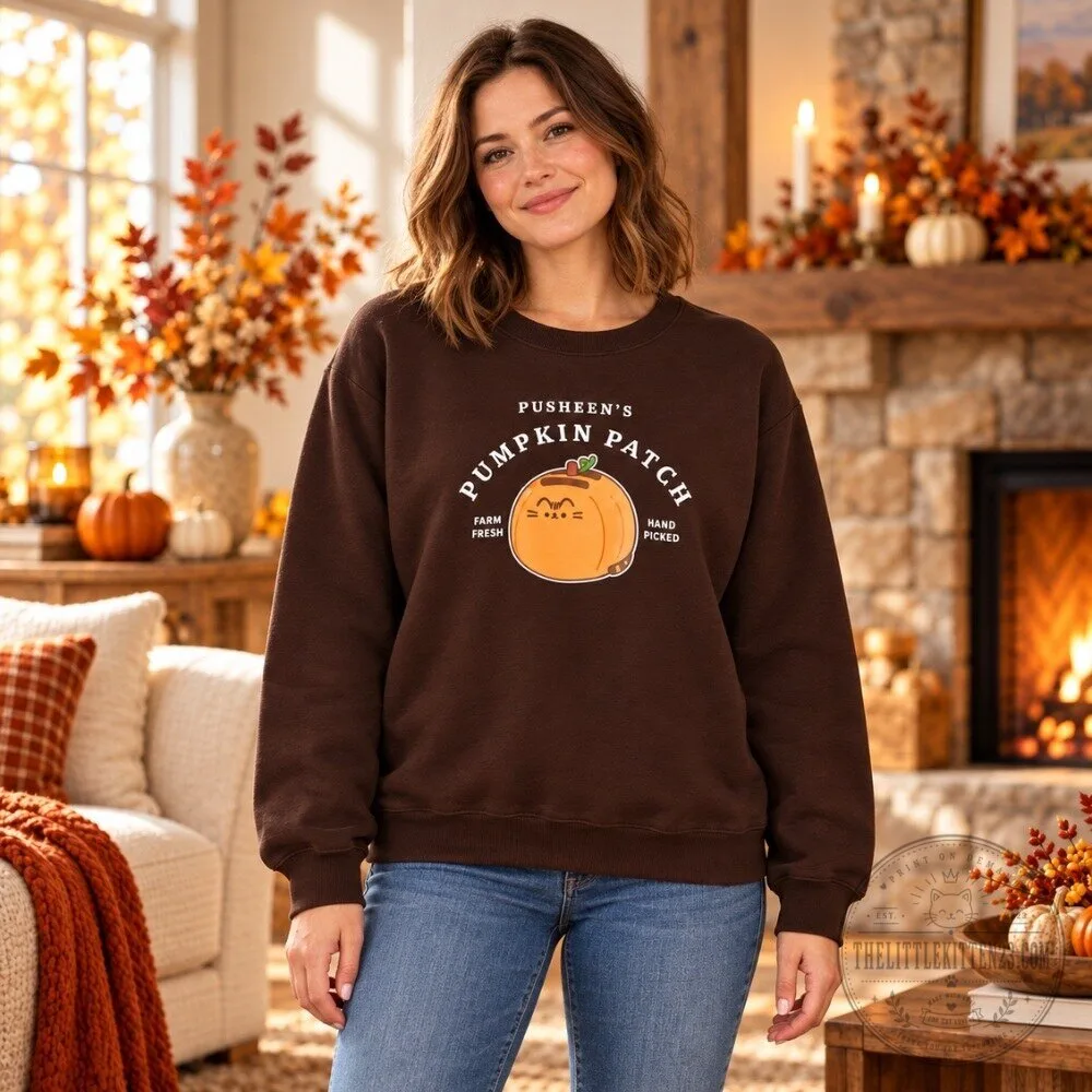 Pusheen Pumpkin Patch Sweatshirt 2026 - Cute Fall Autumn Cat Brown Crewneck Pullover 5 Pusheen Pumpkin Patch Sweatshirt 2026 - Cute Fall Autumn Cat Brown Crewneck Pullover