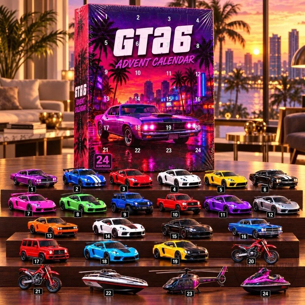 GTA 6 Advent Calendar 2026 - 24 Days Vehicles & Gaming Christmas Countdown Box 6 GTA 6 Advent Calendar 2026 - 24 Days Vehicles & Gaming Christmas Countdown Box