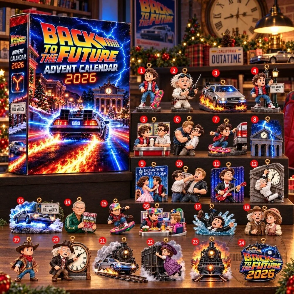 Back To The Future Advent Calendar 2026 - 24 Days Marty McFly & DeLorean Christmas Countdown Box