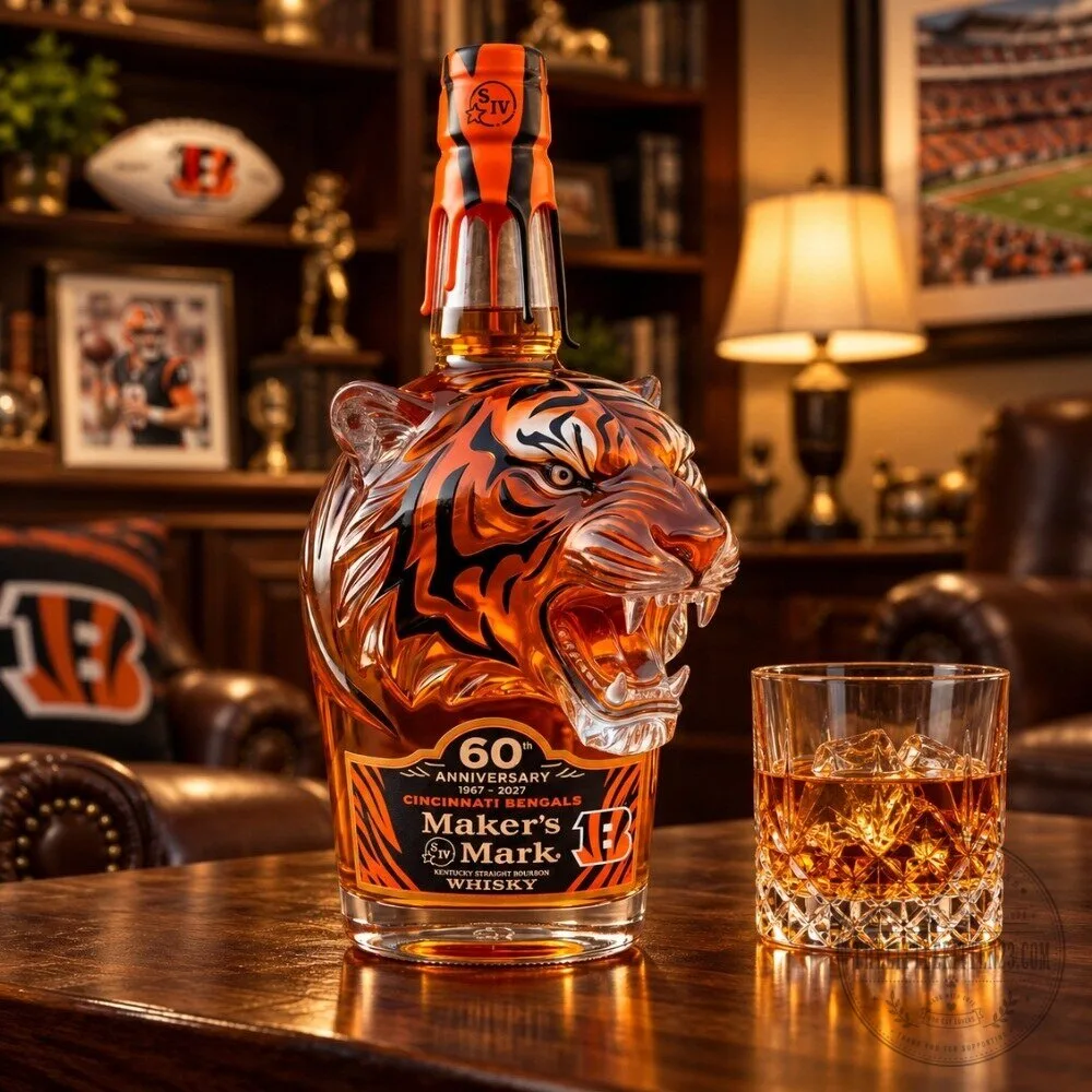 Cincinnati Bengals 60th Anniversary Tiger Whiskey Decanter 2026