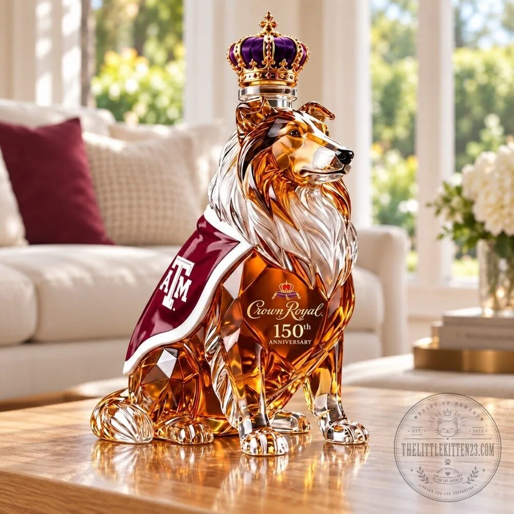 Texas A&M Reveille Crown Royal 150th Anniversary Reveille Dog Whiskey Decanter 2026 Limited Edition 4 Texas A&M Reveille Crown Royal 150th Anniversary Reveille Dog Whiskey Decanter 2026 Limited Edition