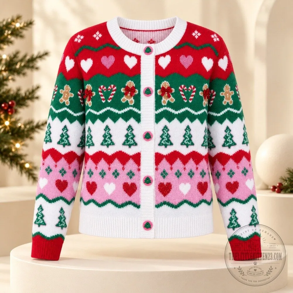 Christmas Gingerbread & Trees Cardigan 2026 Special 3 Christmas Gingerbread & Trees Cardigan 2026 Special