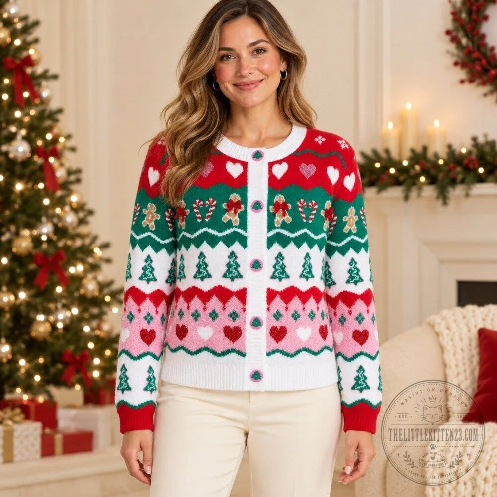 Christmas Gingerbread & Trees Cardigan 2026 Special 5 Christmas Gingerbread & Trees Cardigan 2026 Special