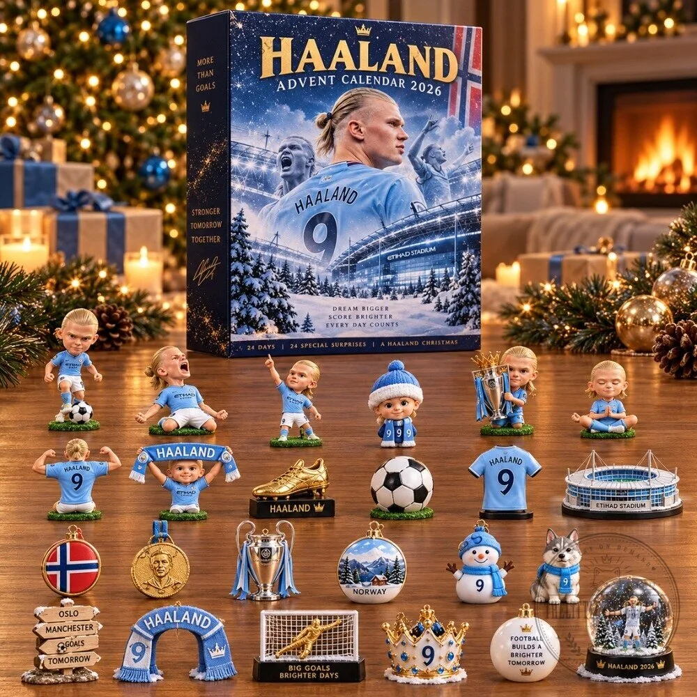 Erling Haaland Advent Calendar 2026 - 24 Days Manchester City Christmas Countdown Box